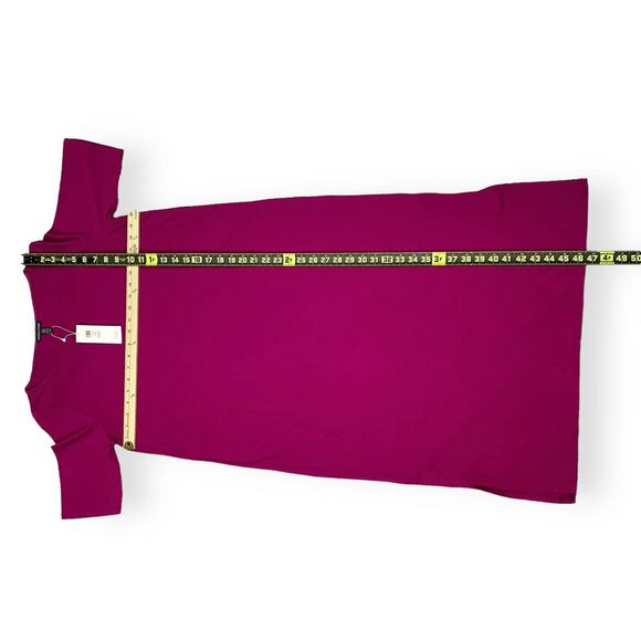 Eileen Fisher Women's Ballet Neck Stretch Knit Midi Dress Medium Magenta - Picture 10 of 10